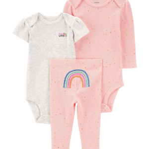 Conjunto longo bebê 3 peças arco-íris multicor | Carter's