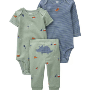 Conjunto longo bebê 3 peças mini dinos verde | Carter's