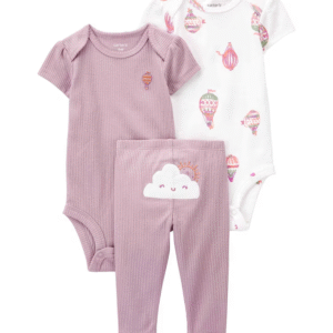 Conjunto longo bebê 3 peças nuvem multicor | Carter's