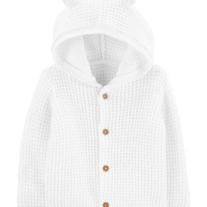 Casaco Bebê Carter's Tricô Orelhinhas Branco